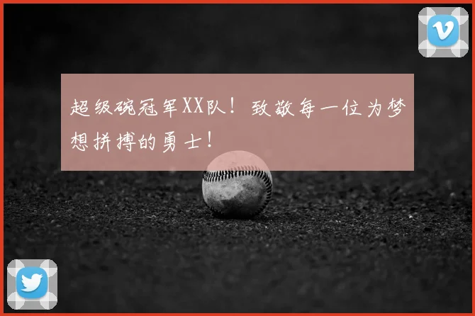 超级碗冠军XX队！致敬每一位为梦想拼搏的勇士！
